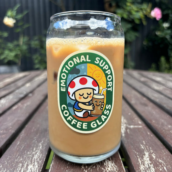 Single Product Image Thumbnail "Emotional Support Coffee" 16oz glass