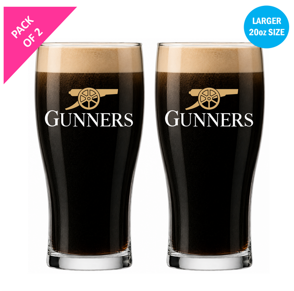 Single Product Image Thumbnail Larger 20oz PACK OF 2 "GUNNERS" glasses