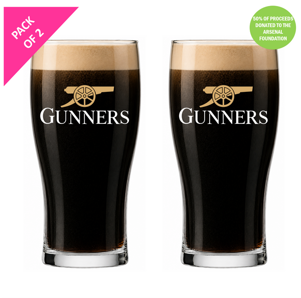 Single Product Image Thumbnail PACK OF 2 "GUNNERS" 16oz 440ml glasses