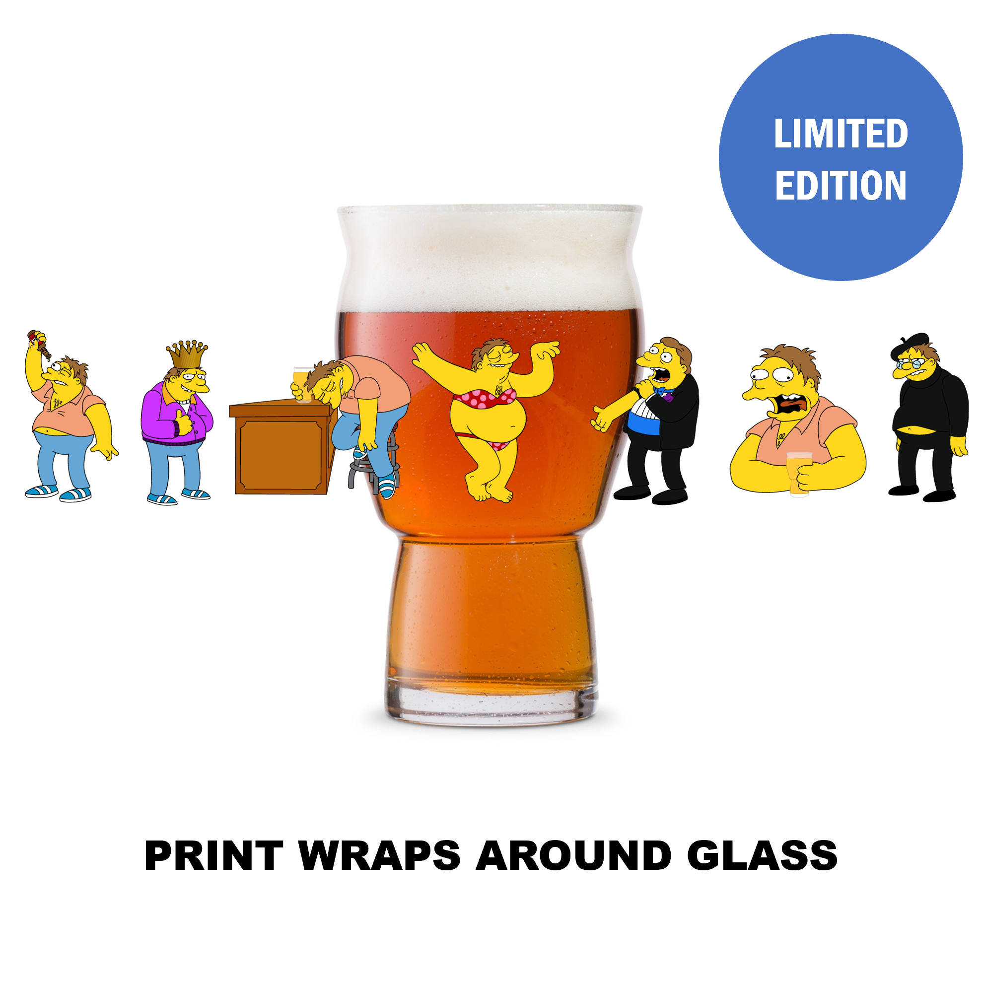 Single Product Image (minor imperfection) "Barney" 16oz glass *LTD EDITION* max 3pp