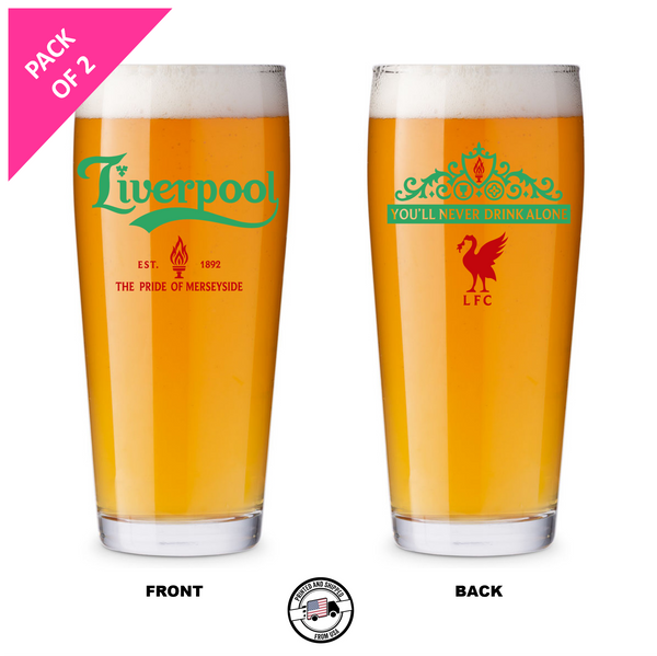 Single Product Image Thumbnail Pack of 2 "Liverpool" 16oz glasses