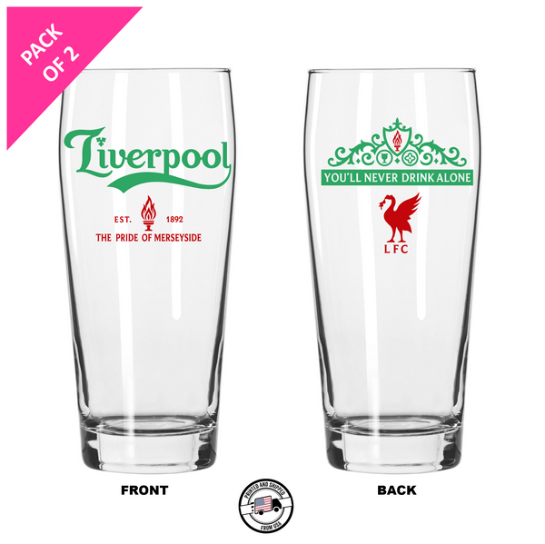 Single Product Image Thumbnail Pack of 2 "Liverpool" 16oz glasses