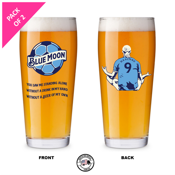Single Product Image Thumbnail v.minor imperfect Pack of 2 "Blue Moon" 16oz Man City glasses