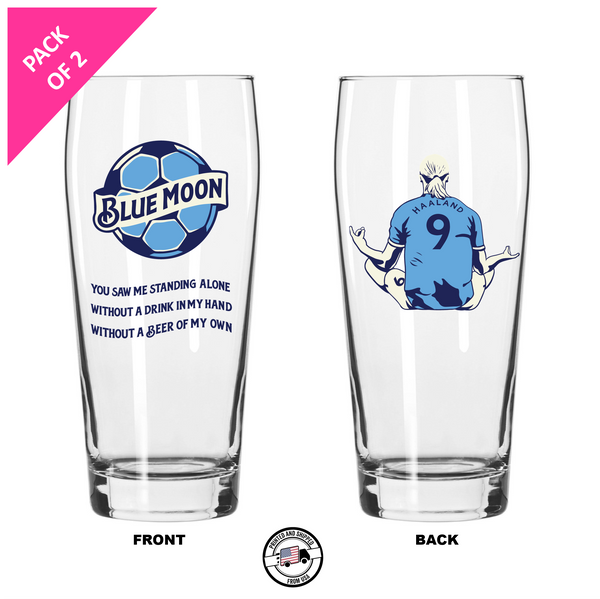 Single Product Image Thumbnail v.minor imperfect Pack of 2 "Blue Moon" 16oz Man City glasses