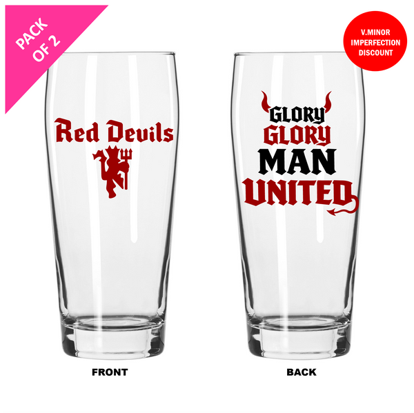 Single Product Image Thumbnail v.minor imperfect Pack of 2 "Red Devils" 16oz glasses