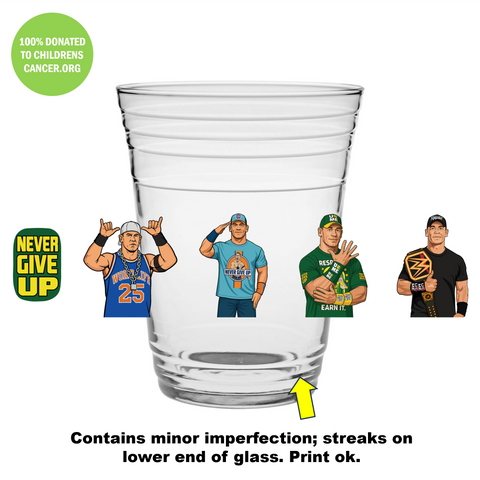 "17" John Cena glass 16oz (minor imperfection) max 3pp (FUNDRAISER)