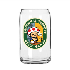 Single Product Image (v.minor imperfection) "Emotional Support Beer" 16oz glass
