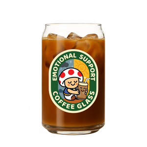 Single Product Image "Emotional Support Coffee" 16oz glass