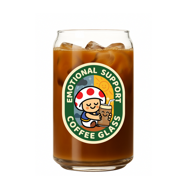 Single Product Image Thumbnail (v.minor imperfection) "Emotional Support Coffee" 16oz glass