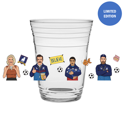 "Believe" Ted Lasso glass 16oz max 3pp