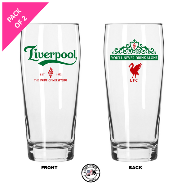 Single Product Image Thumbnail PRE ORDER Pack of 2 "Liverpool" 16oz glasses