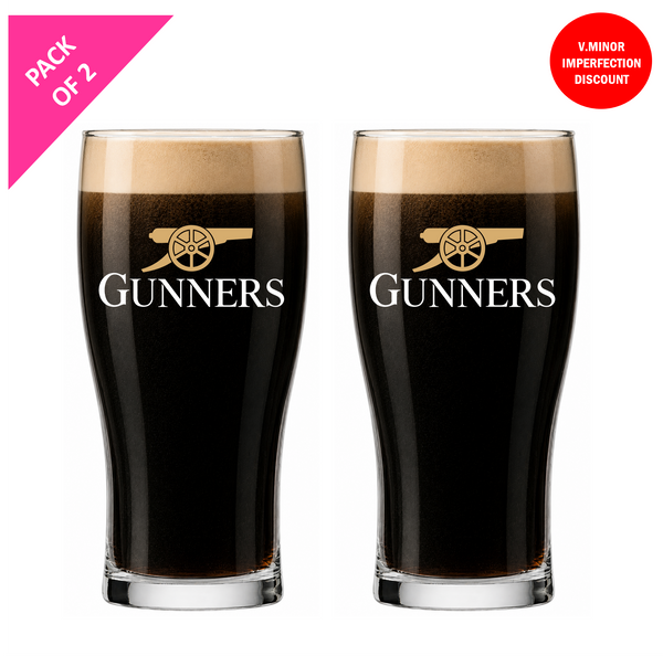 Single Product Image Thumbnail 16oz v.minor imperfect Pack of 2 "GUNNERS" glasses