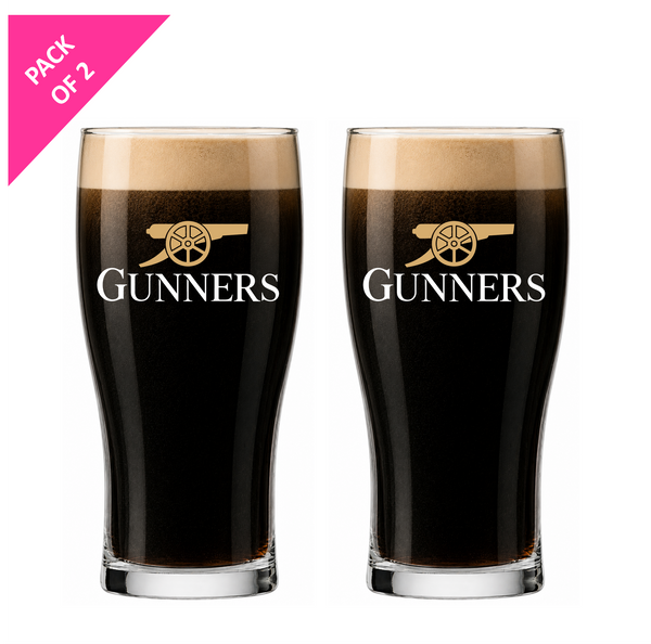 Single Product Image Thumbnail 16oz Pack of 2 "GUNNERS" glasses