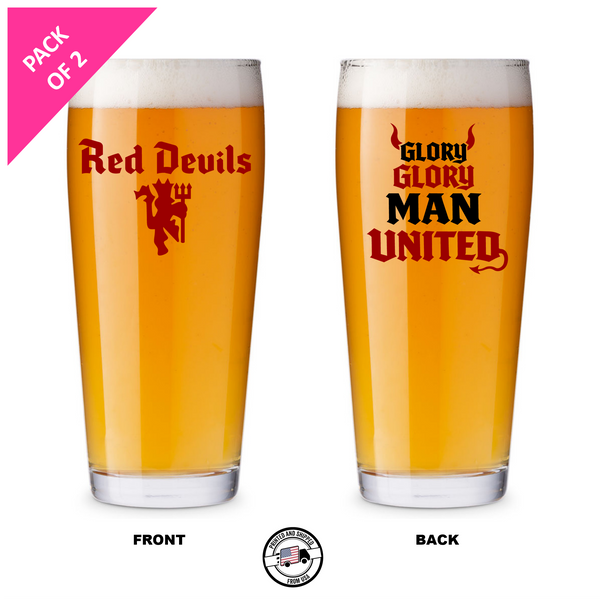 Single Product Image Thumbnail PRE ORDER Pack of 2 "Red Devils" 16oz glasses