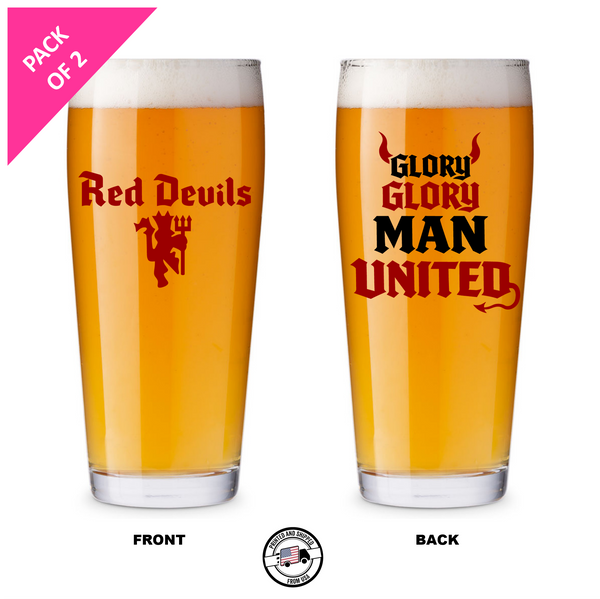 Single Product Image Thumbnail Pack of 2 "Red Devils" 16oz glasses