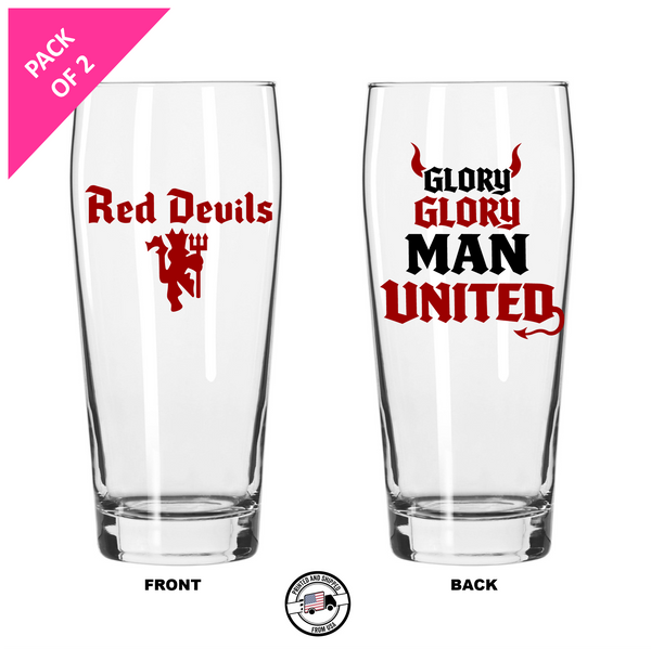 Single Product Image Thumbnail Pack of 2 "Red Devils" 16oz glasses