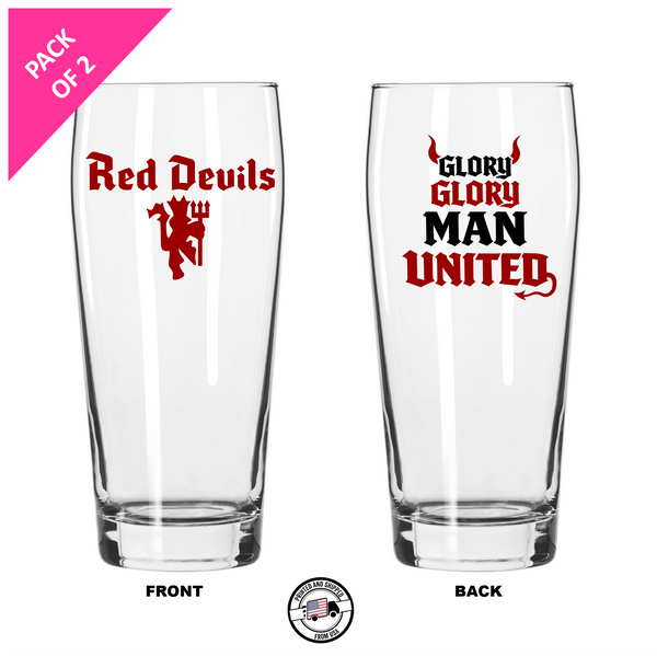 Single Product Image Thumbnail PRE ORDER Pack of 2 "Red Devils" 16oz glasses
