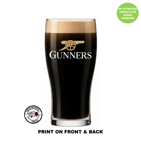 Single Product Image Thumbnail v.minor imperfection "GUNNERS" 16oz 440ml glass