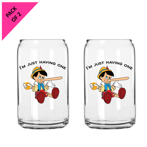 Single Product Image Pack of 2 x “Pinocchio" 16oz glasses