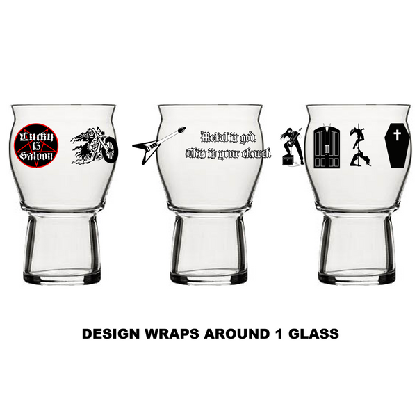 Single Product Image Thumbnail “Lucky 13 Saloon" metal bar fundraiser glass